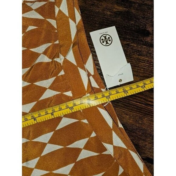 NWT Tory Burch Devi Pant in Gold Diamond Tile Size 6 - Picture 8 of 10